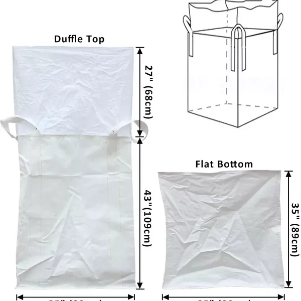 1000kgs Big Bag Plastic Jumbo Bag 1250kg Super Sack Woven Industrial Bulk Bag Baffle FIBC 1.5ton Bag for Packaging Pigment photo-3