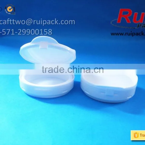 Plastic Single Layer Cosmetic Compact Powder Case, White Round Pressed Powder Case photo-4