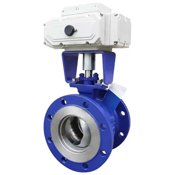 Hard Sealed Cast Steel Material Flange Connection Electric Cast Steel V-type Ball Valve photo-3