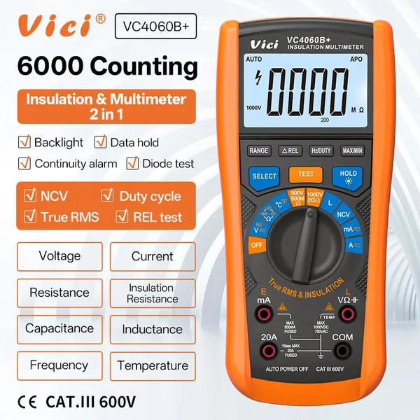 Vicimeter VC4060B+ проверщик двигателя, изолятор, измеритель индуктивности, мультиметр
