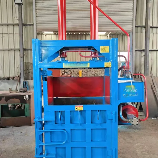 double-cylinder 60-ton vertical waste film and woven bag baler, plastic film compressor, cardboard strapping machine