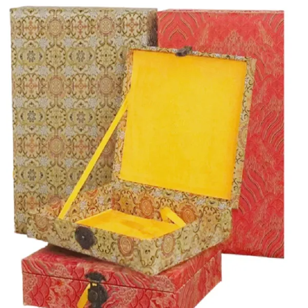 A4 29.7*21cm Xuan Paper for Marriage Contract Wood Frame Song Brocade Box Gift Package Box
