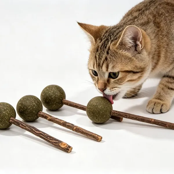 Natural Catnip & Silver Vine Lollipop Cat Toy, Custom Shape Cat Chew Stick