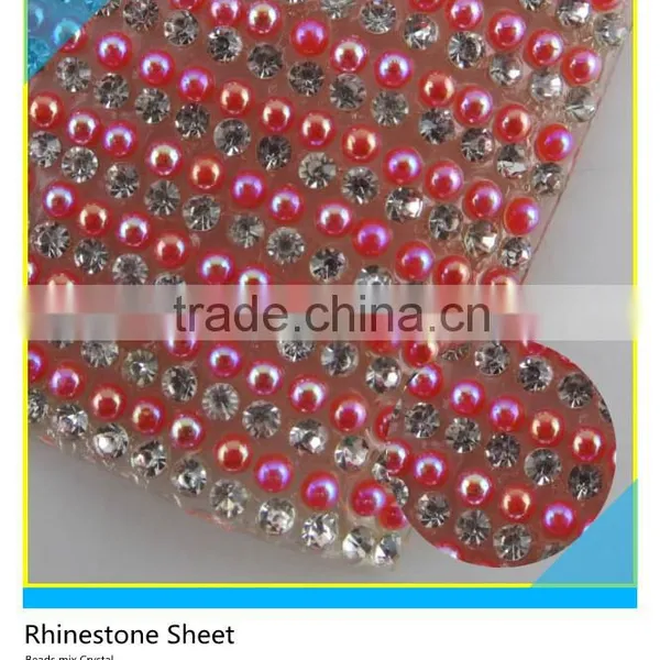24x40cm Clear Pink Hot Fix Rhinestone Sheet Crystal Diamond Pointback Hotfix Rhinestone Mesh photo-2
