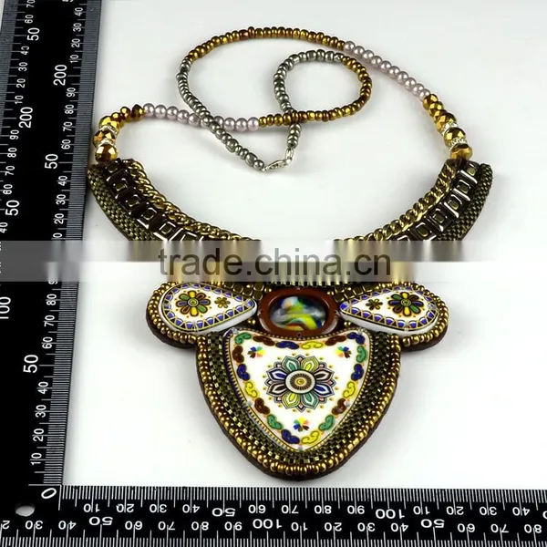 Factory Direct Sale Bohemian Pendant Applique/colorful Stones Collar Trimming for Decoration photo-3