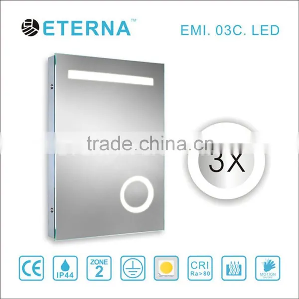 IP44 CE Frameless Bathroom LED Mirror With 3x Magnifier Supplier's Choice photo-2