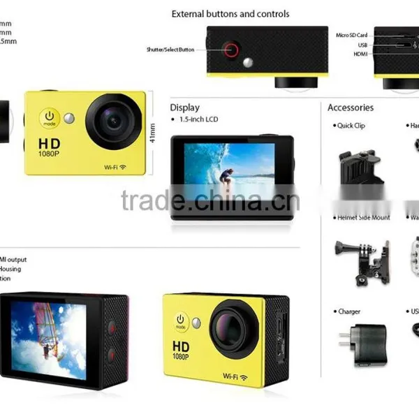 Hot Products 2016! WiFI Waterproof 1080P Full HD Sports Mini DV, 2.0" Inches Screen, Sport Camera- DV-18 photo-3