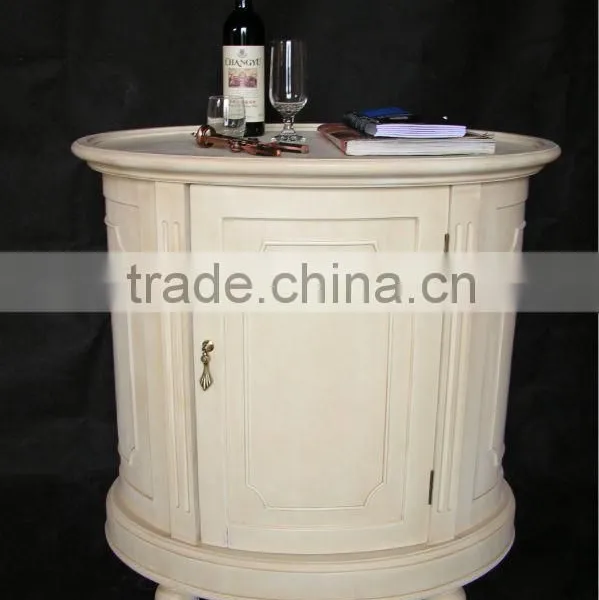 French Style Shabby Chic Round Wood Wine Rack