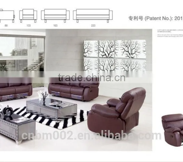 Red Electric and Manual Recliner Chair 1+2+3 Set Top Grade Leather as to Your Request
