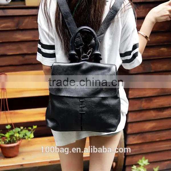 2016 Korea Style Wholesale School PU Leather Backpack for Girls photo-3