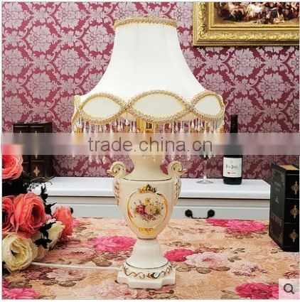 Gold Outline Home Goods Ceramic Vase Table Lamp in Bedroom photo-2