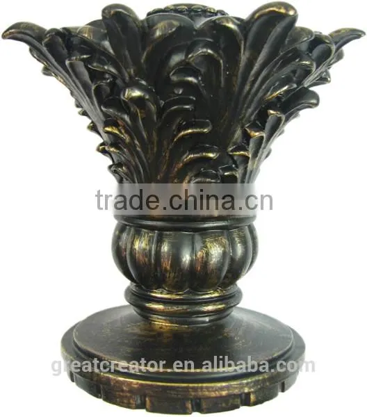 High Quality Designer Large Resin Drapery Rod Finials For 2.5" (63mm) Wooden Curtain Rods