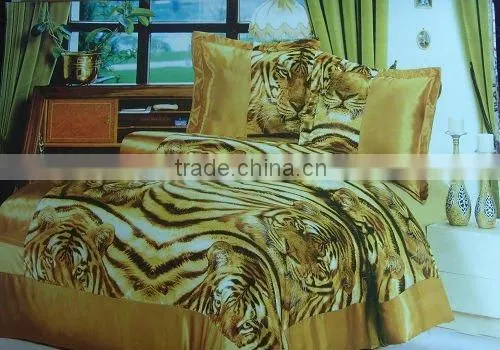 Tiger Printed 100 Ployester Bedding Duvet Cover Set King and Queen