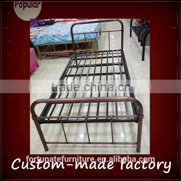 coppering metal single bed base