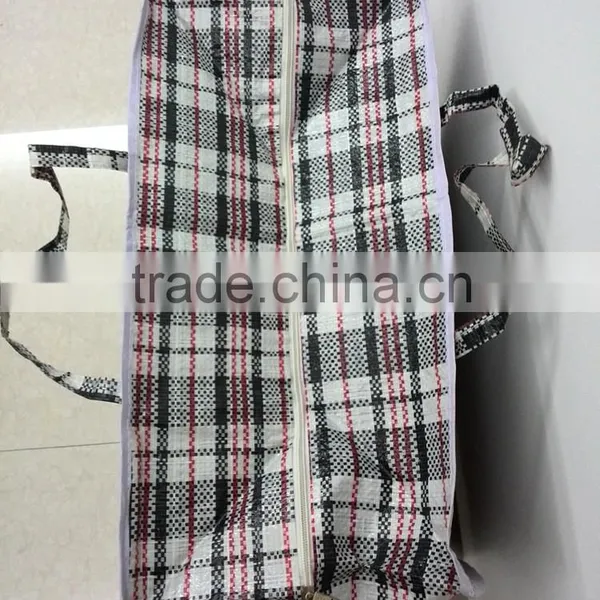 Customized PP Black Check Luggage Travel Sacks Woven Bags Quality Choice photo-5