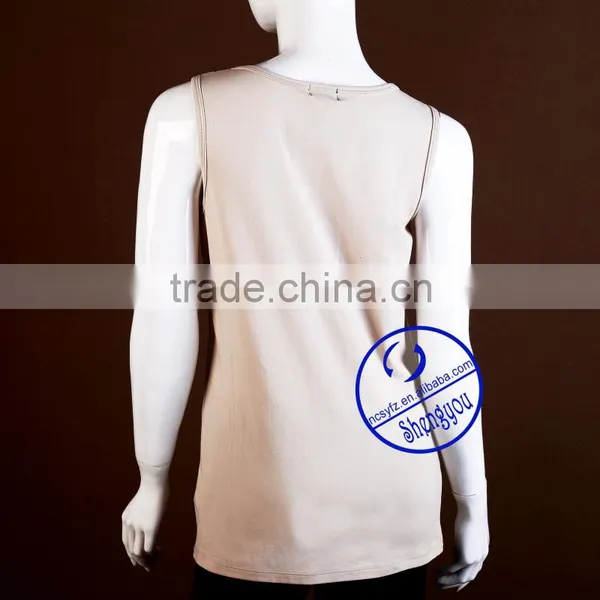 2015 High Quality Wholesale Ladies 100 Cotton V-neck Tank Top photo-3