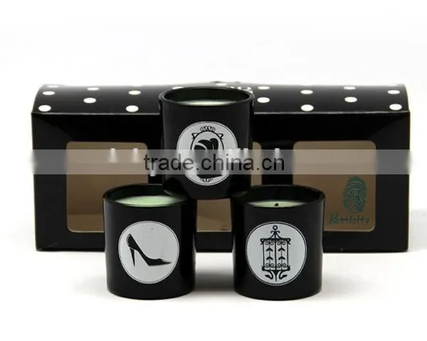 Unique Scented Candle Matte Black Glass Jars photo-4
