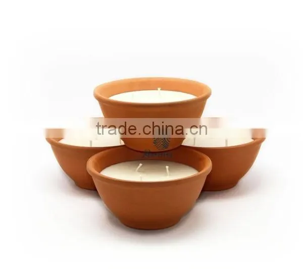Handmade Classical Ceramic Bowl Double Glass Jar Candle photo-2