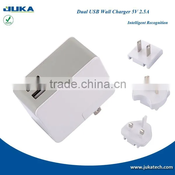 Dual-Port USB Travel Wall Charger 5V 2.4A for IPhone IPad IPod, Samsung Galaxy, Cell Phones, Tablets photo-2