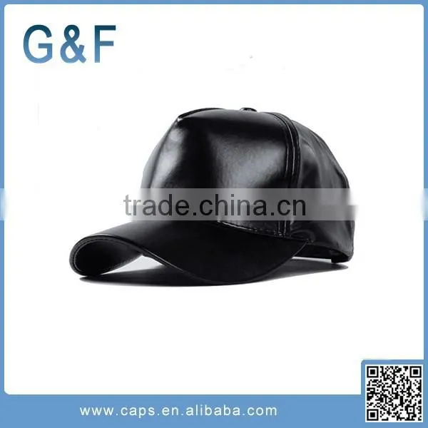 Cheap Promotional 6 Panel Leather Baseball Cap Without Logo