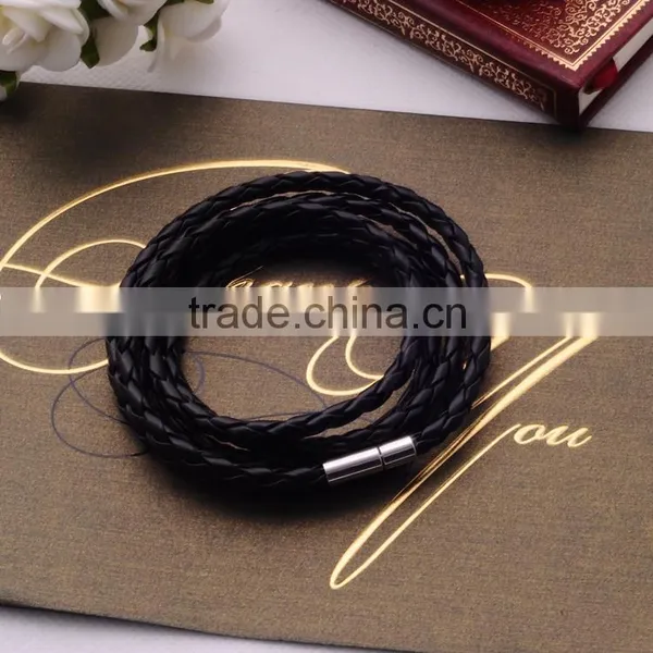 <<<2016 Hot Sale Fashion Women Men Colorful Multilayer Wave Leather Bracelets/ photo-3