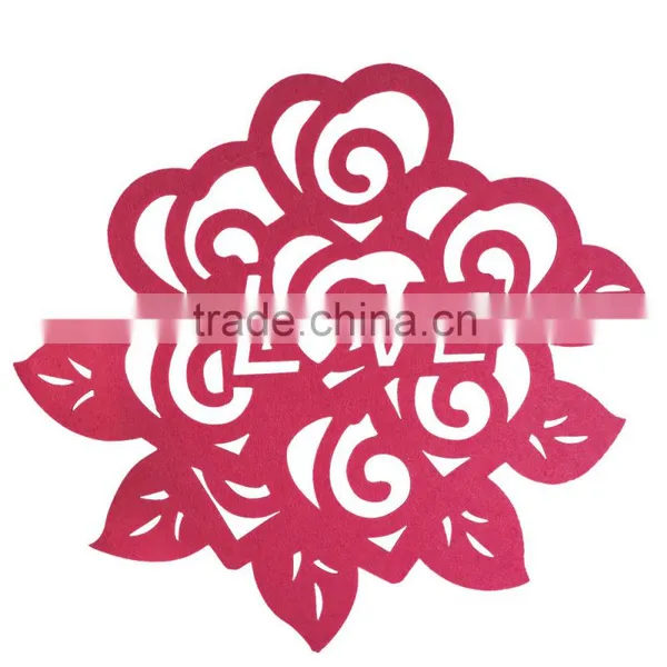 Walmart Wholesale Table Mat Non-Woven Fabric Love Heart Mat For Valentine'S Day photo-2