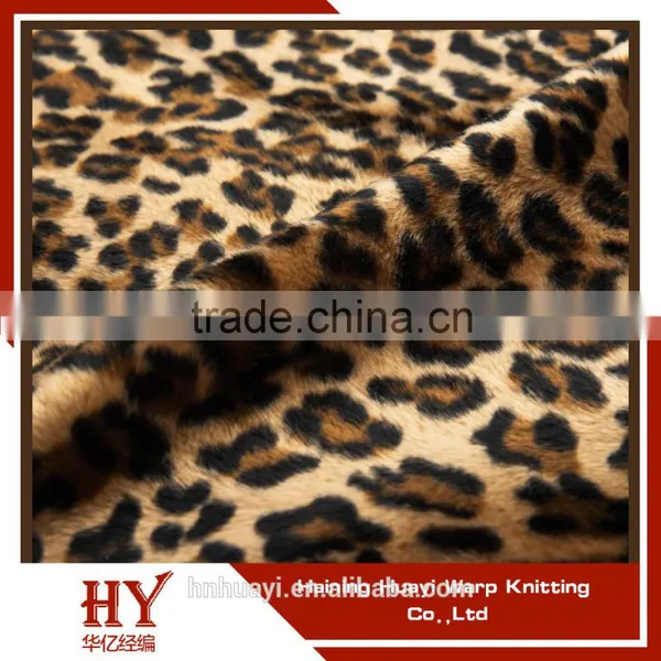 100% Polyester Animal Pattern Brushed Short Pile Velboa Fabric for Shoe and Upholstery