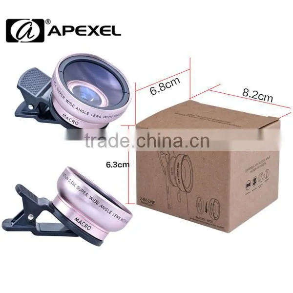 Newest Premium Quality 0.45X HD Super Wide Angle Lens 12.5X Macro 2 in 1 Lens Kit for IPhone 6S SE 5S Huawei HTC photo-3