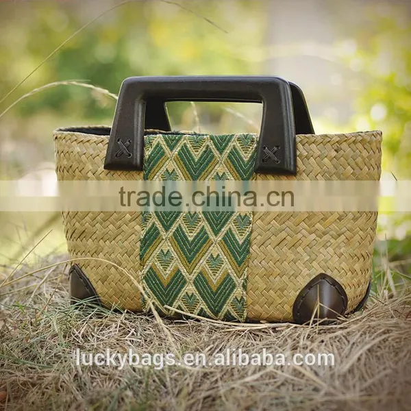 Embroidery Straw Bags New Arrival Fashion Women Handbag Plastic Handle Cute Straw Bag photo-4