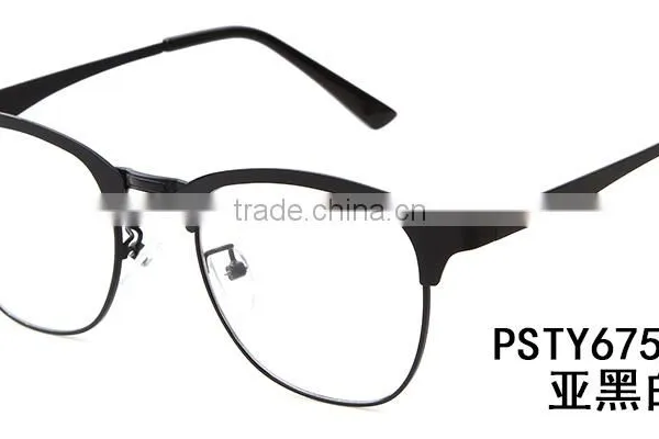 ADE WU Fashion Women Glasses Half Rim Stainless Steel Optical Frame Metal Eyeglasses Frame Clear Lens Glasses photo-3