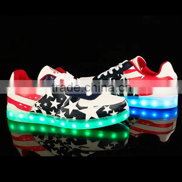 Hot Selling Rechargeable LED Light High Quality Flag Shoes Light Up Shoes photo-5
