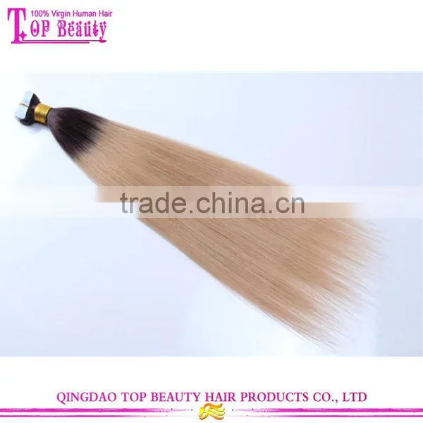 2016 Factory Hot Selling Ombre Two Colors Remy Tape Remy Human Hair Extension photo-3