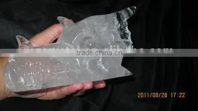 Wholesale Nice Hand Carved Clear Crystal Dragon Skull for Friend Gifts photo-6
