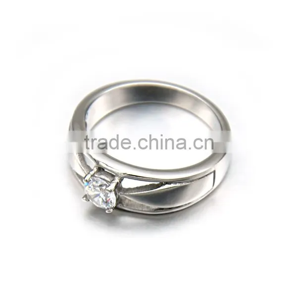Wholesale Luxury Wedding Stainless Steel Simple Silver Ring Design Diamond Women Jewelry photo-2