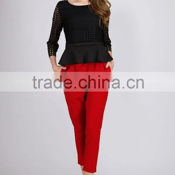 PRETTY STEPS 2016 Hot Sexy Design Fashion Womans Tight Long Sleeve Twill Mesh Blouse Black photo-5