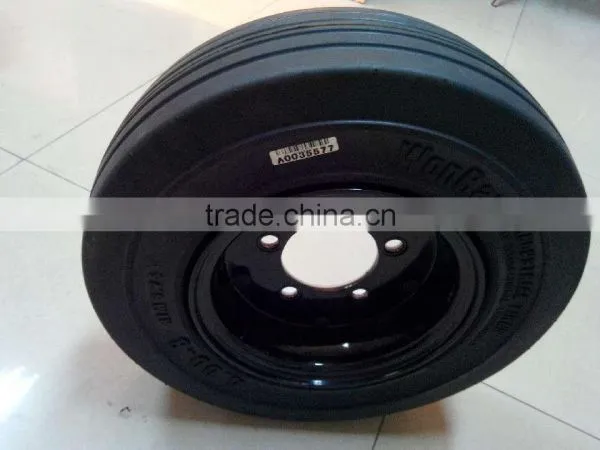 Airport Luggage Trolley Small Coloured Solid Tires 4.00-8 Wheel 3.75 Rims Tyre photo-2