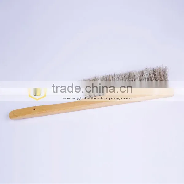 Wood Handle Double Three Row Bristles Horsehair Bee Brush photo-2