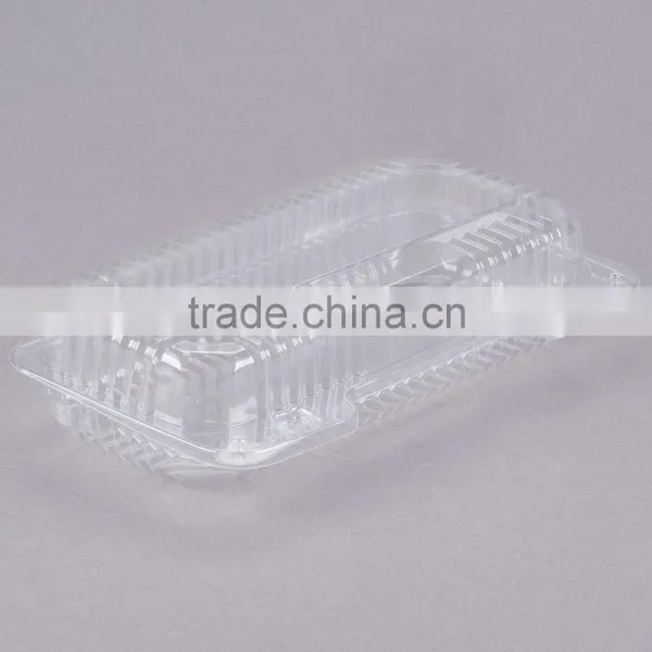 Duralock Clear Hinged Plastic Small Oblong Container, Clamshell Clear Take Out Food Box For Hotdog photo-2