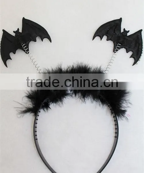 Fashion Halloween Party Bat Hairband Bat Headband With Feather photo-2