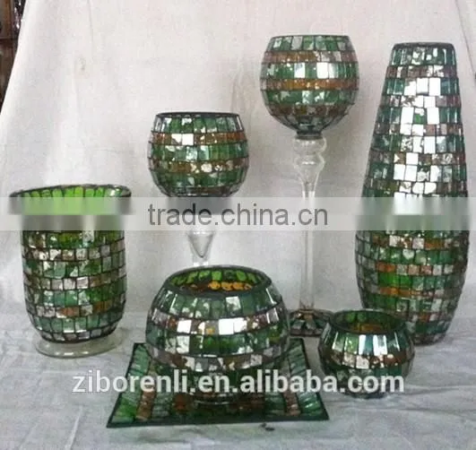 High Quality Mosaic Coloured Designer Glass Vase photo-2