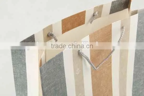 Printed Foldable Gift Bag With Stripe Patterns/ Shopping Paper Bag photo-3