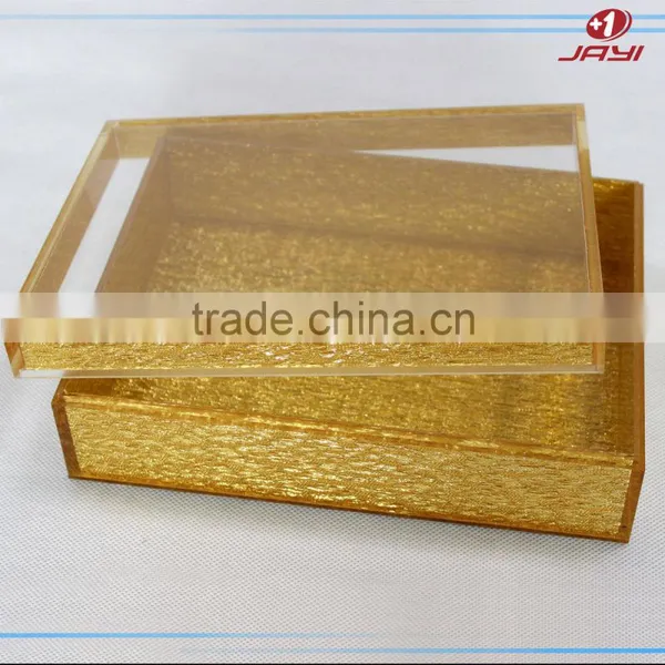 2017 New Design Houseware Golden Acrylic Plastic Packing Box photo-3
