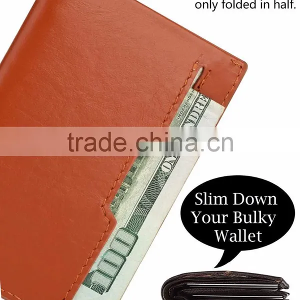 Mens Pull Tab Sleeves Wallet Slim Leather RFID Blocking Card Holder photo-4