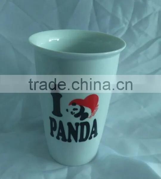 Ceramic Material Heat Resistant Double Wall Drinking Mug for Travel photo-2