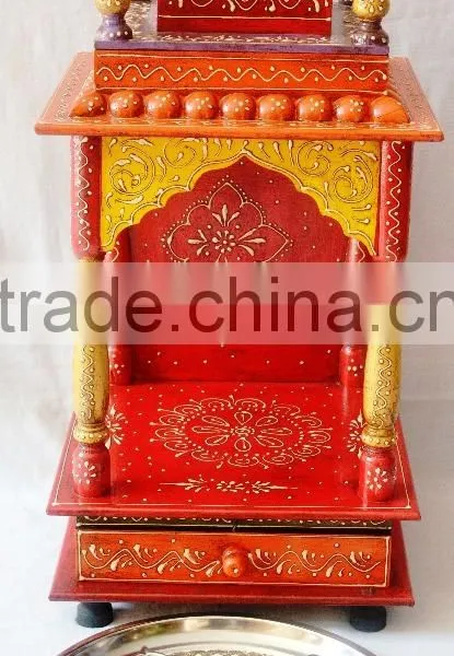 Hand Painted Mini Wooden Temple With 1 Drawer photo-5