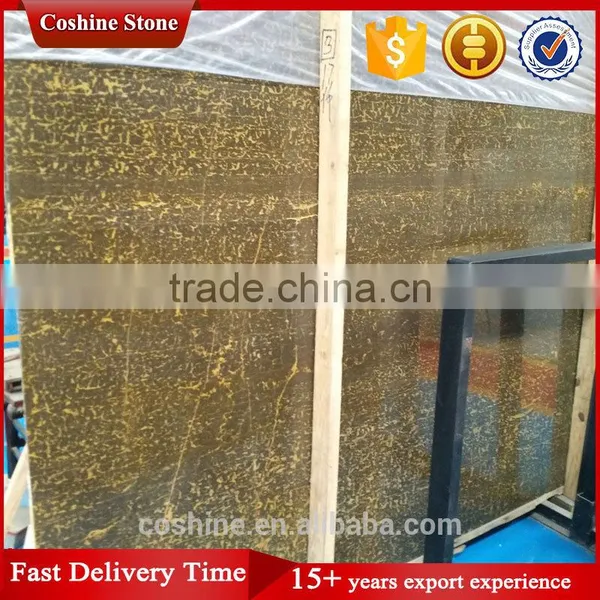 China Popular Polished Gold Veins Black Marble Slab photo-6
