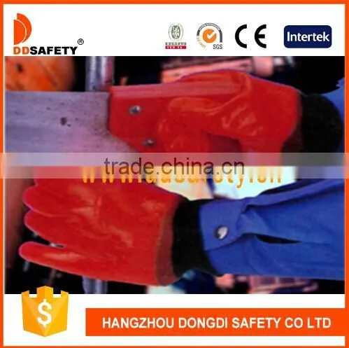 DDSAFETY Red Pvc Glove Smooth Finished For Construction photo-2