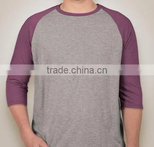 High Quality Custom Wholesale Tri-Blend Baseball Raglan T-shirts Sport T-shirts Cricket photo-6