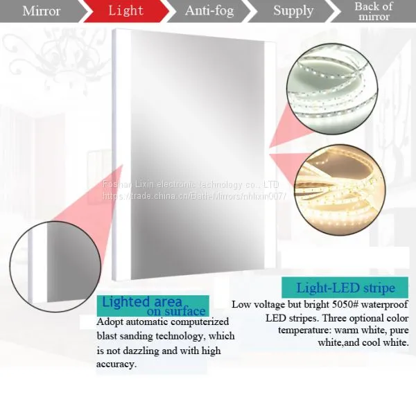 Modern Bathroom Mirror With Demister Pad ,modern Bathroom Mirror With Touch Switch photo-2