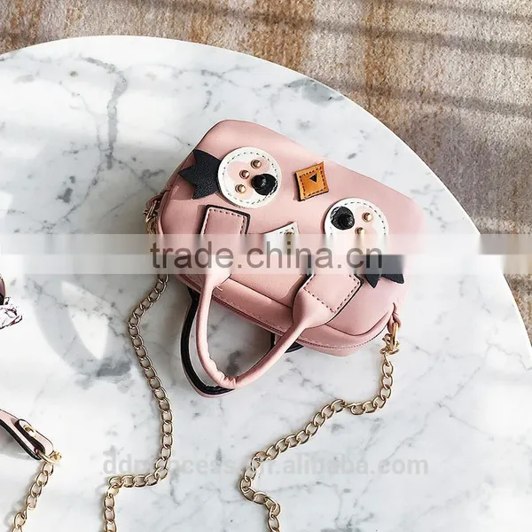 New Arrival Girl Shoulder Bag Soft PU Pink Bag Animal Cartoon Cheap Child Bag photo-3